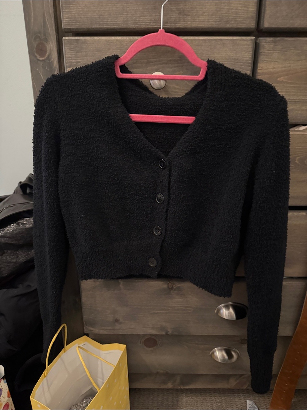 Black Women's Button-Front Cropped Sweater - Unbranded